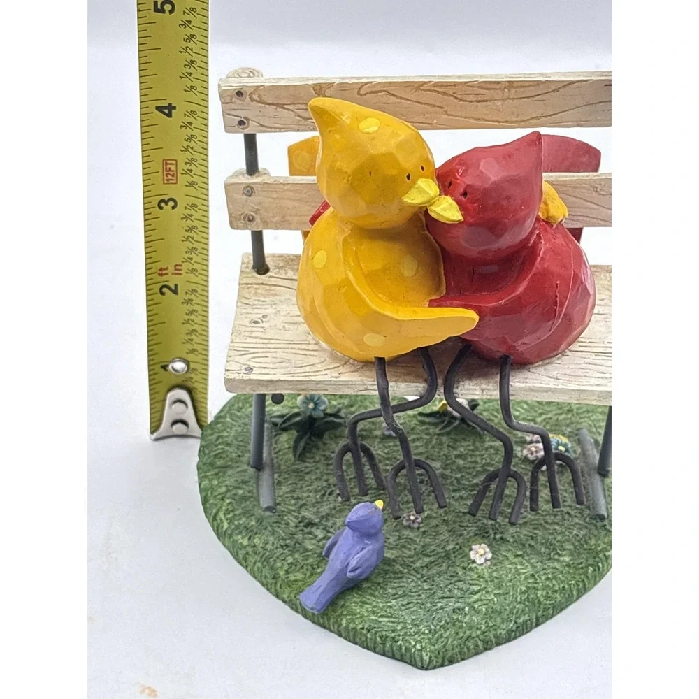 Russ Berrie Tweet Along With Me Resin Bird Bench Figurine Multicolor Decor